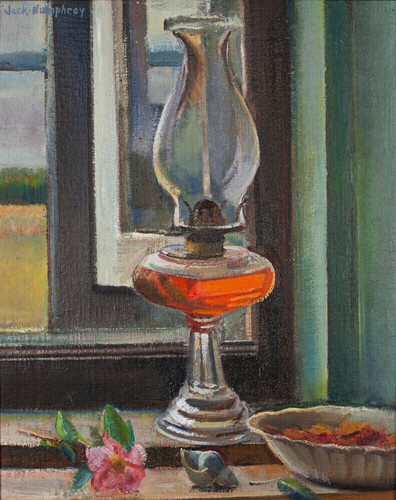 Still Life with Lamp and Wild Rose