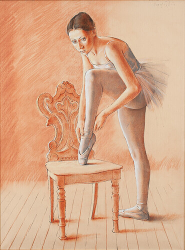 Dancer Tying Her Shoe