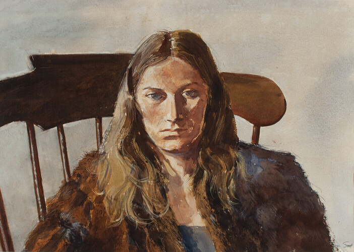 Portrait d'une fille en manteau de fourrure