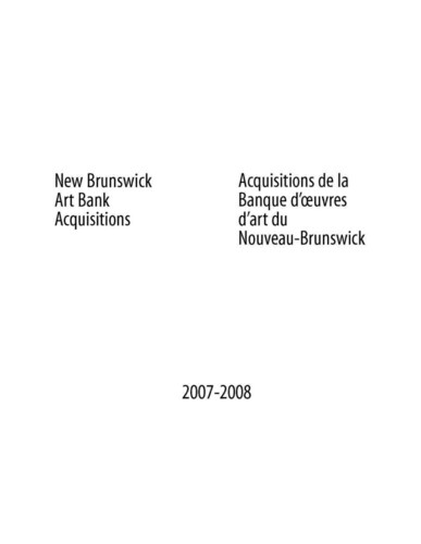 2007–2008 New Brunswick Art Bank Acquisitions